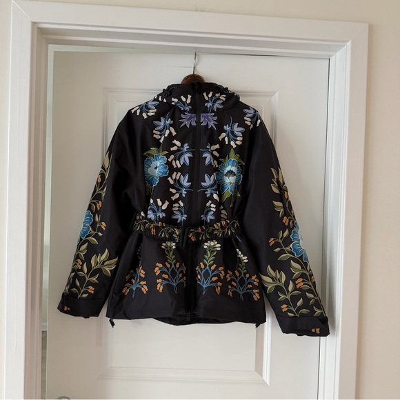 Farm Rio Black Winter Garden Hooded Belted Puffer Ski Jacket - Picture 4 of 8